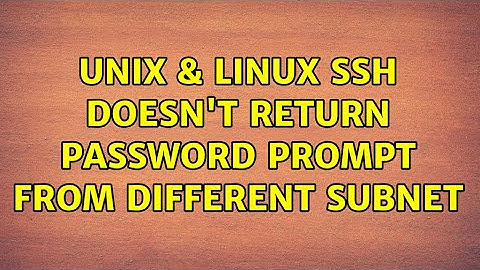 Unix & Linux: ssh doesn
