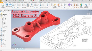 Autodesk Inventor 2025 Tutorial-Exercise 31 (Shaft Support Base)