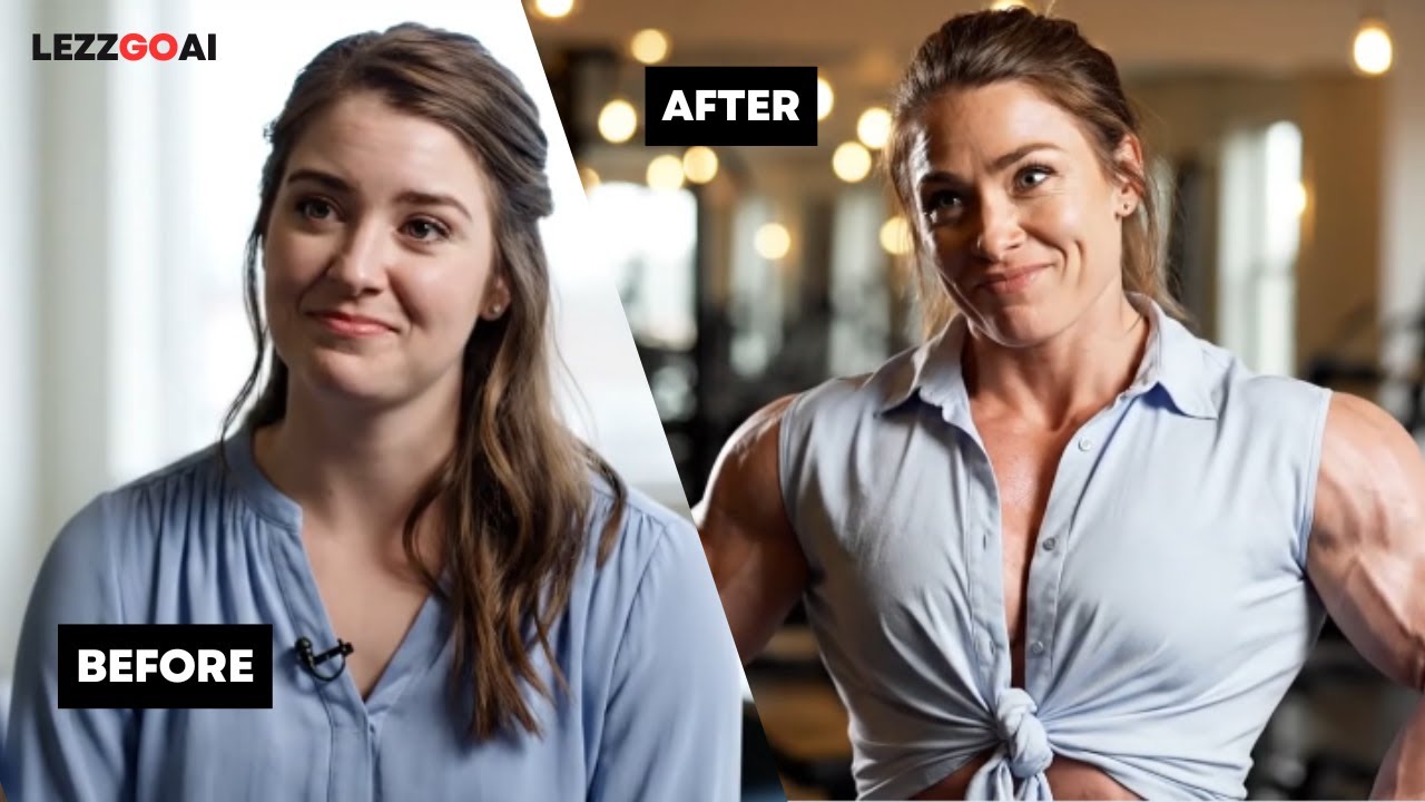 AI Woman Gets Absolutely JACKED! From Slim to a Fitness Beast!