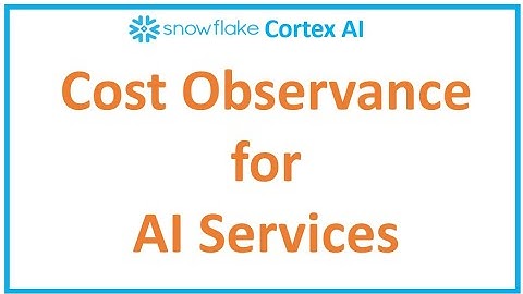 Snowflake  AI/GenAI: Key objects for Cost governance