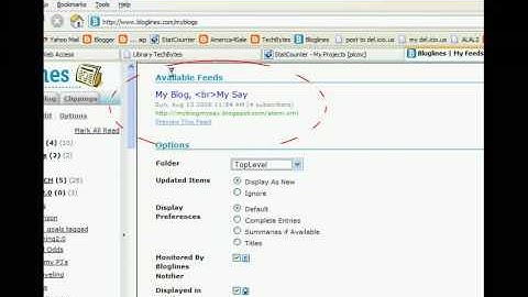 Add RSS feeds to Bloglines