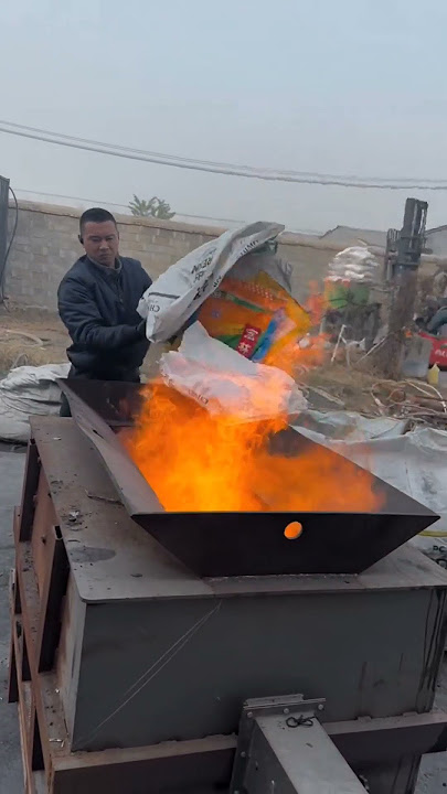 Small scale smokeless incinerator for garbage incineration #woodworking #bamboomachine