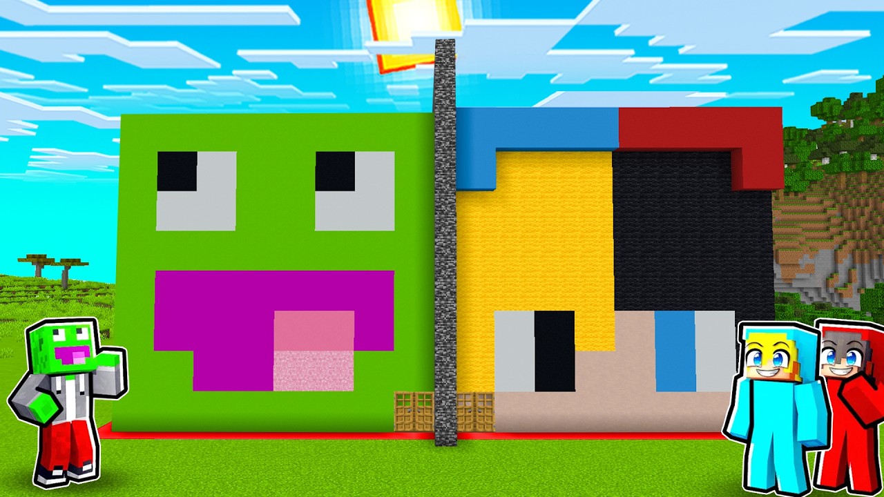 DOMEK PALIONA vs DOMEK OLKA I LEONA w Minecraft!