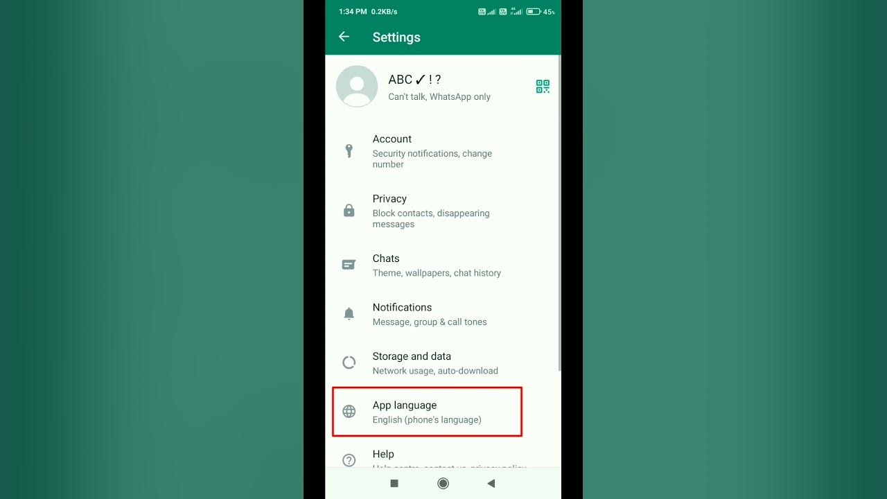 how-to-change-language-in-whatsapp-whatsapp-language-change-shorts