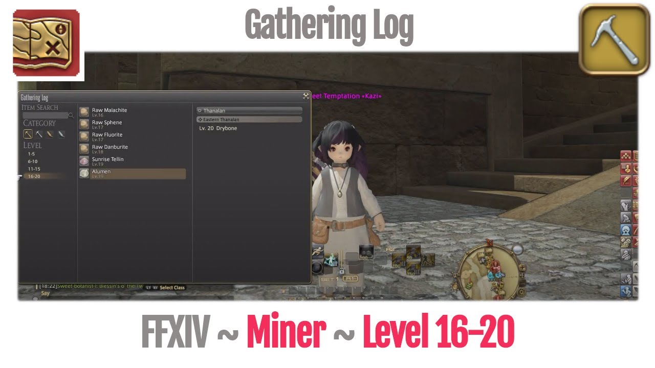 FFXIV Miner Gathering Log Level 16-20 - A Realm Reborn
