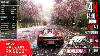 RX 9060 XT | Forza Horizon 6 - 4K, 1440p, 1080p, FSR 4.1 - Ray Tracing + Extreme, Ultra, High...