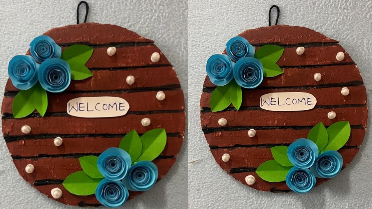 How to Make Welcome Door Hanger || Decor Idea || Cardboard Craft Idea ...