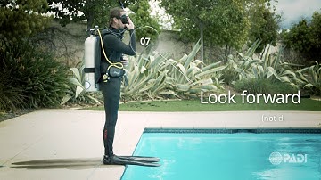 How to do a giant stride deep water entry technique for Scuba divers