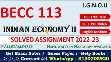 IGNOU BECC 113 SOLVED ASSIGNMENT for 2022-23 | IGNOU  Handwritten Assignment 2022-23 | @7838475019