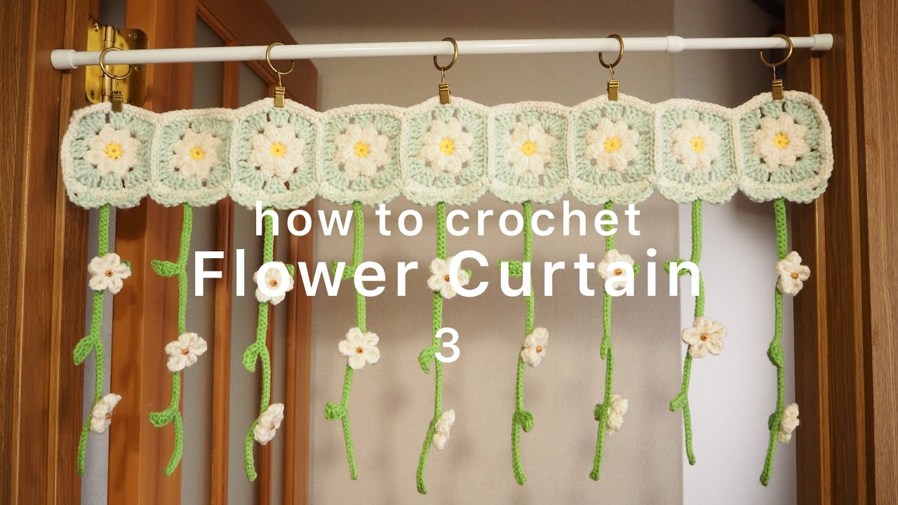 Crochet] Flower Curtain 💐 How to Knit ③ [With Knitting Pattern