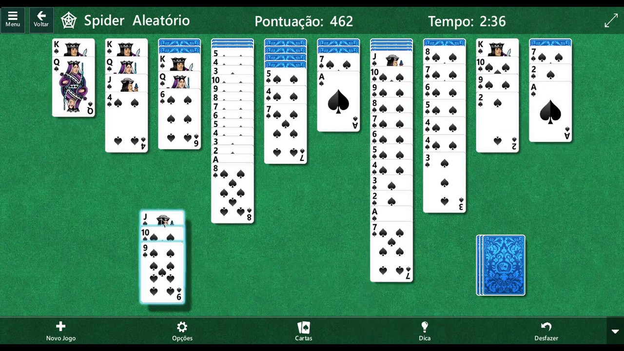 Paciência com Spider Spider Solitaire Coleção Microsoft Solitaire