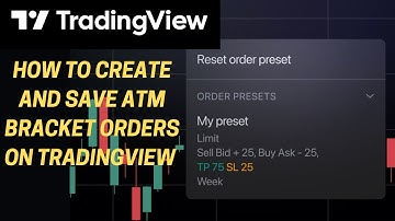 How to Create and Save ATM Bracket Orders on TradingView I Tradovate