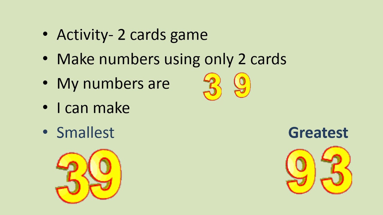Class 2 Maths Number Card Activity - YouTube