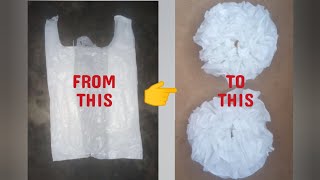 How To Make A Simple Flower From Plastic Carry bags l Shopping Bag Re-use ideas l Plastic Recycling