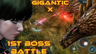Gigantic X 1st Boss Battle || Rhea || Gigantic X Mobile screenshot 1