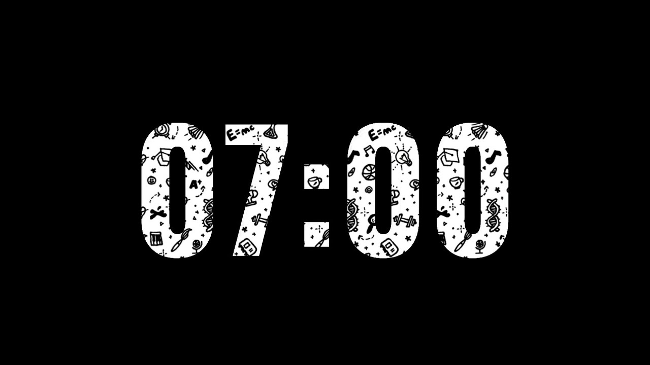 7 Minutes Countdown Timer, Gentle Alarm, Deep Focus, No Music ...
