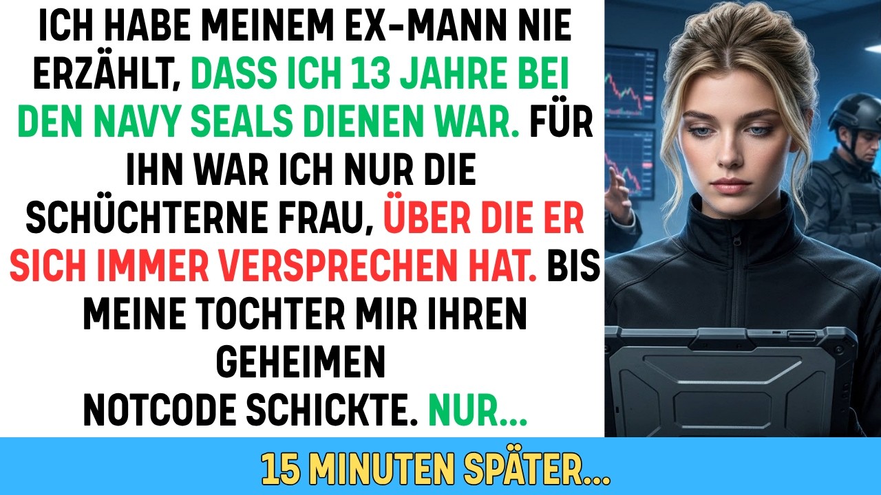 Ik heb mijn ex-man nooit verteld dat ik dertien jaar bij de Navy Seals heb gediend. Voor hem was ik alleen de verlegen vrouw die hij altijd bespotte, totdat mijn dochter me haar geheime noodcode...