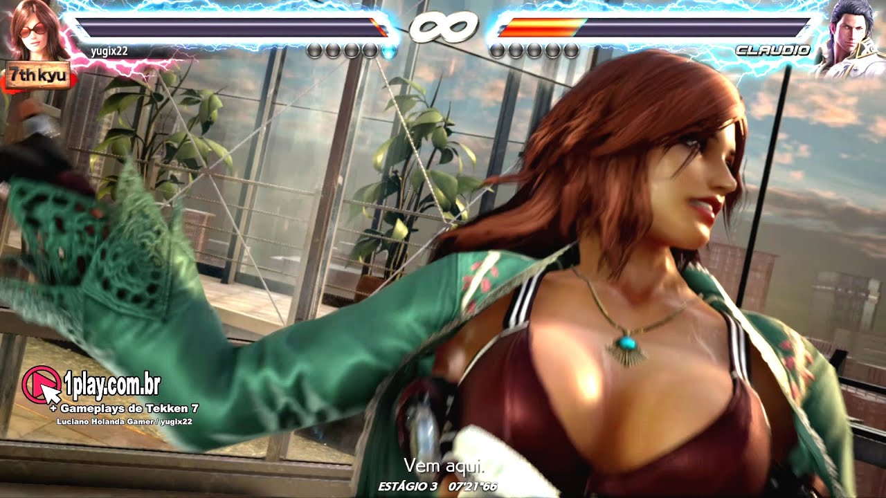 Tekken 7! Katarina Alves (Orphan Fighter) vs. Claudio Serafino (Exorcist) G Corp. Helipad Stage!