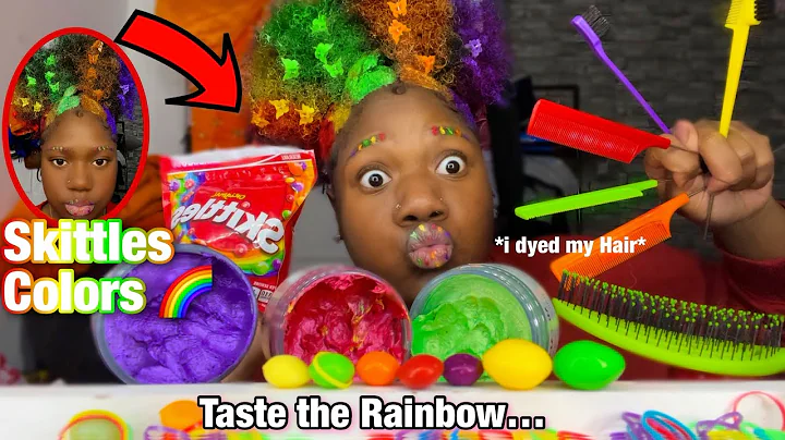 Doing my Damage hair with Only Skittles Colors *ta...