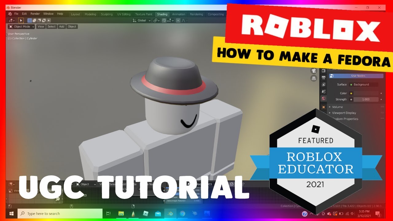 How To Make Your Own Roblox Hat 2021 Roblox Blender Tutorial Youtube - how to make roblox hats without blender