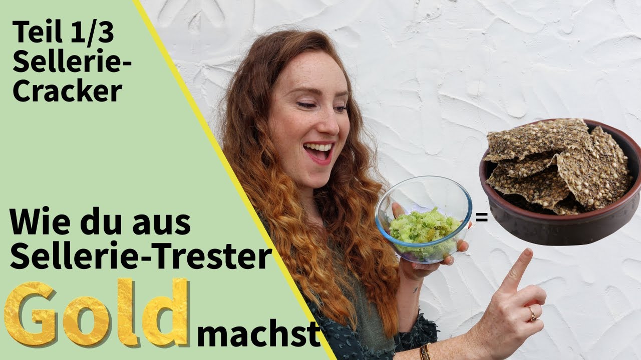 Cracker aus Sellerie-Trester. Nie mehr Sellerie-Trester entsorgen - kein Food Waste mehr