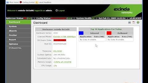 Initial setup of an Exinda 4000 appliance