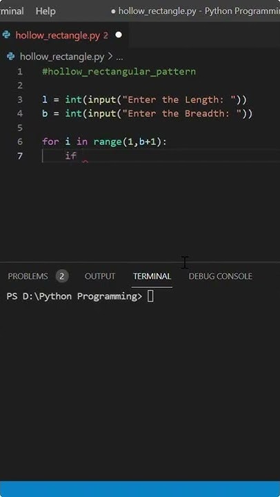 Hollow rectangle || Rectangular Pattern Program || Python Code || Code ...