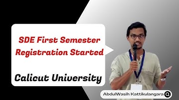 First Semester Exam Registration Started|SDE|Supplimentry|Improvment Examination|Calicut University