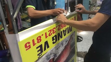 Hướng dẫn tự làm hộp đèn bạt hiflet đơn giản. Ai cũng làm được.