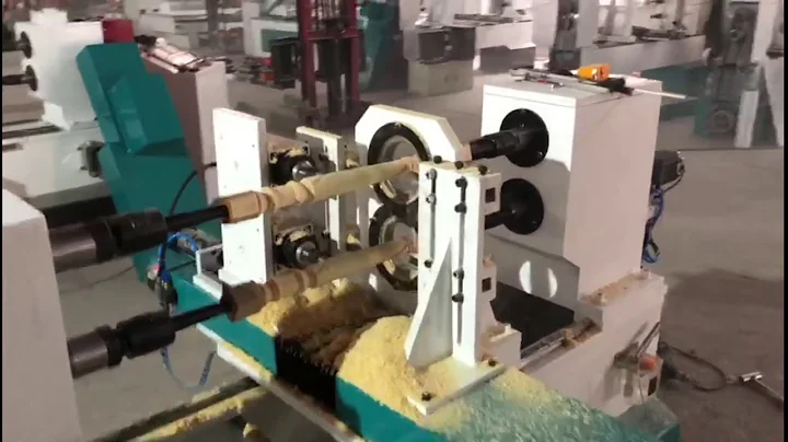 Double axis Automatic CNC Wood Lathe Machine with spindle carving