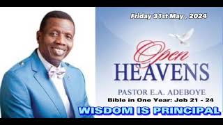 Open Heavens Friday 31st May, 2024