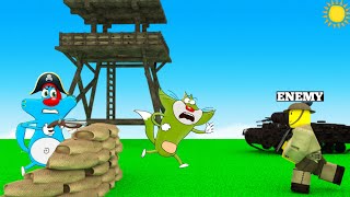 Oggy In a World-War Fight With Cockroache In World-War Polygon