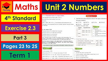 4th Std- Maths- Unit 2- Numbers- Exercise 2.3- Pgs 23 to 25- Expanded Form- Activity- Part 3- Term 1