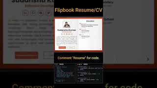 Flipbook Resume or CV Free Design | #resume #frontendcourse