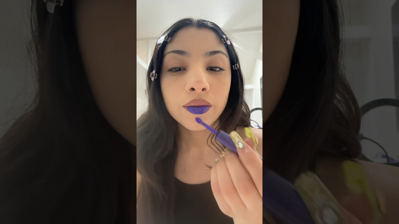 Purple Lips🫢😳 (Nyx Shine Loud Shine High) 