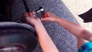Jaguar S type rear abs sensor changed by my 5 year old.