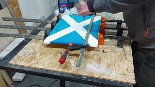 Scrap wood project. Stunning Scotland Flag Table with Epoxy Resin