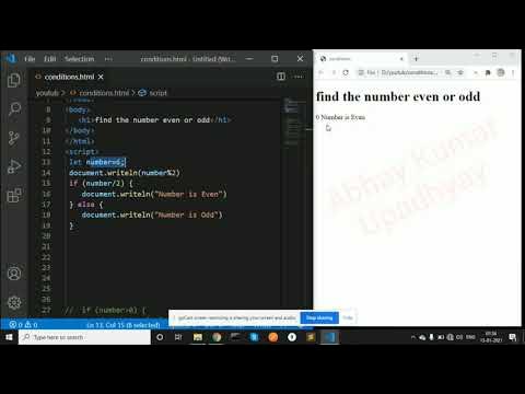 13 JS Tutorial Check whether given number is even or odd - YouTube