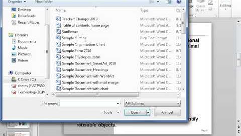PowerPoint 2010 Insert an Outline into an Existing Presentation