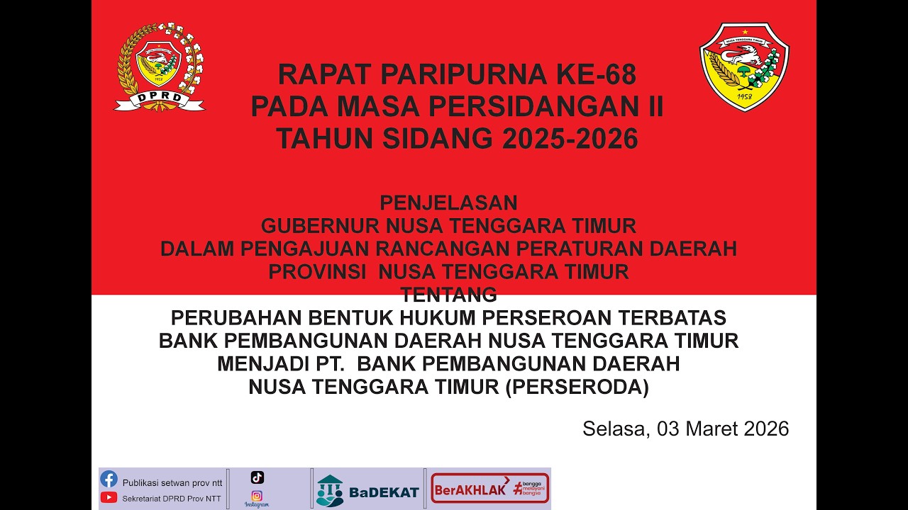 RAPAT PARIPURNA KE 68 DPRD PROVINSI NTT 1