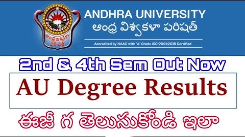 AndhraUniversity Degree results | Out Now || Check easily on your hands || AU sem results ||