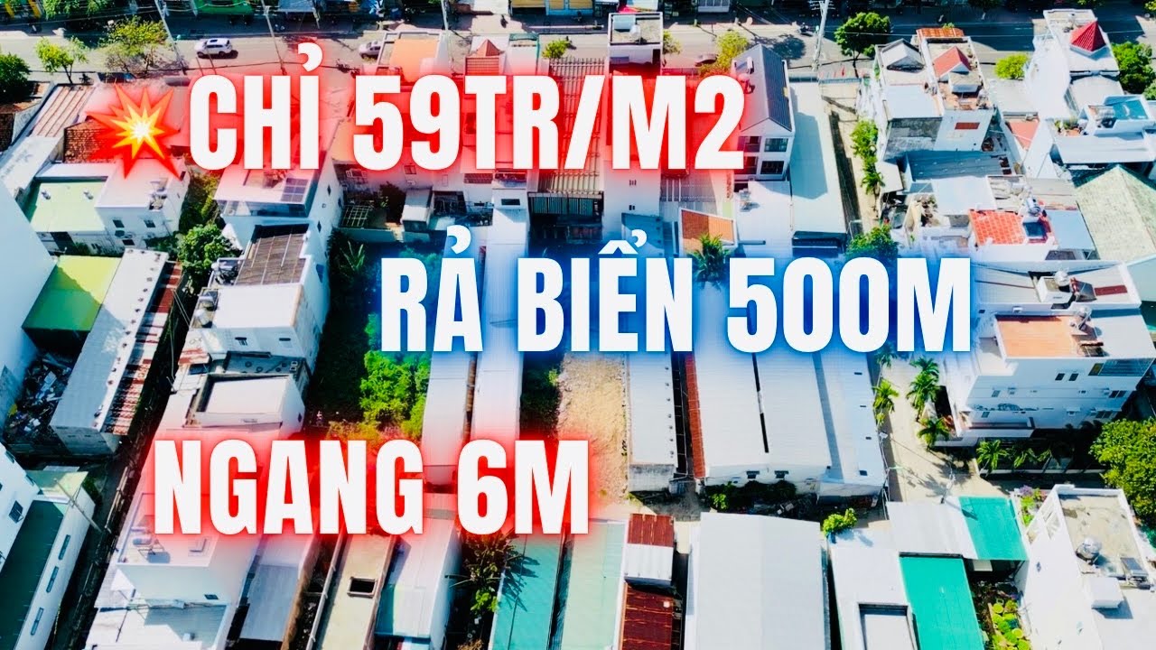 💥Đất gần biển Nha Trang chỉ 59tr/m2 đường ô tô ngang 6 mét phù hợp xây căn hộ cho thuê