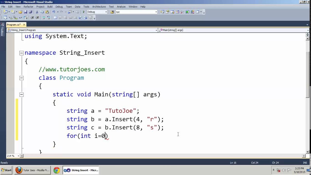 string insert c#