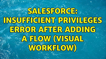 Salesforce: Insufficient Privileges error after adding a Flow (Visual Workflow)