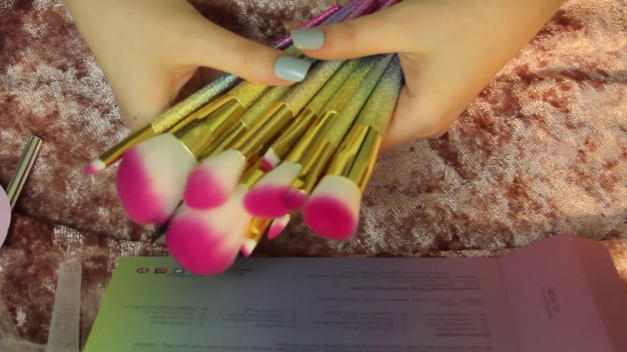 Heavenly Makeup Brush ASMR - Docolor Fantasy Collection (unboxing, sorting, brush sounds)