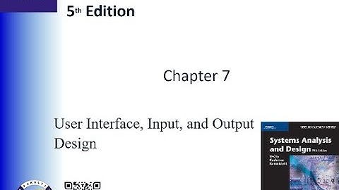 Chapter 7 - User Interface, input, output Part 2