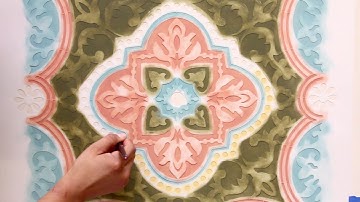 How to Stencil using Multiple Paint Colors - Colorful Decor with Wall Stencils & Floor Stencils