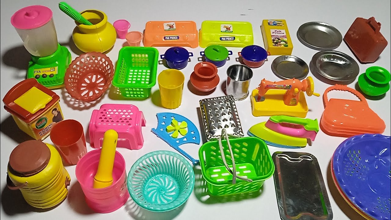 Diy Unboxing Mini Kitchen Set ToyMiniature Plastic and steel Full