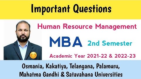 Human Resource Management | Important Questions 2023 | MBA 2nd Semester | PG | OU KU PU TU MGU SU