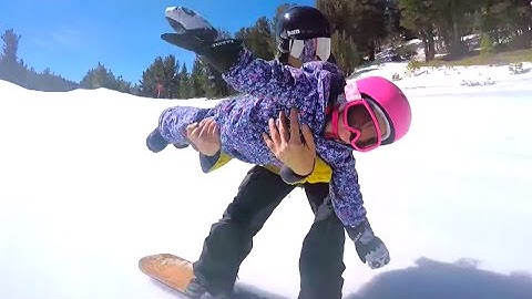 Dad Does CRAZY Snowboarding Tricks With 2-Year-Old | What's Trending Now